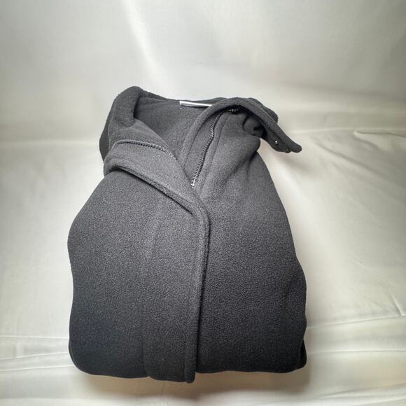 Denim and Co Fleece Bonded Sherpa Jacket Gray Snap Front Regular [L] - Picture 4 of 5